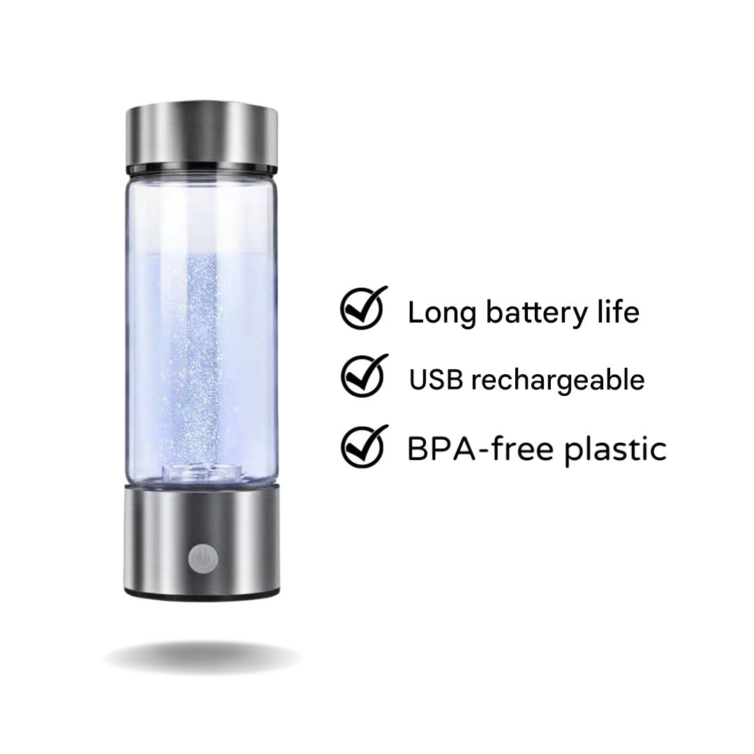 Innovative Hydrogen Water Bottle - HydroPro Generator-Silver-Nora Luxe