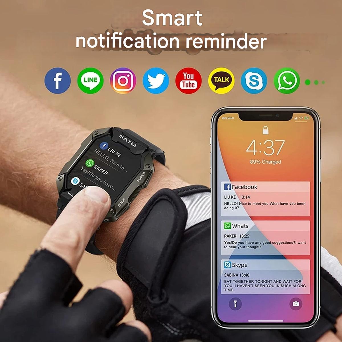 Innovative Smartwatch - ForgeTech-Metallic Black-Nora Luxe
