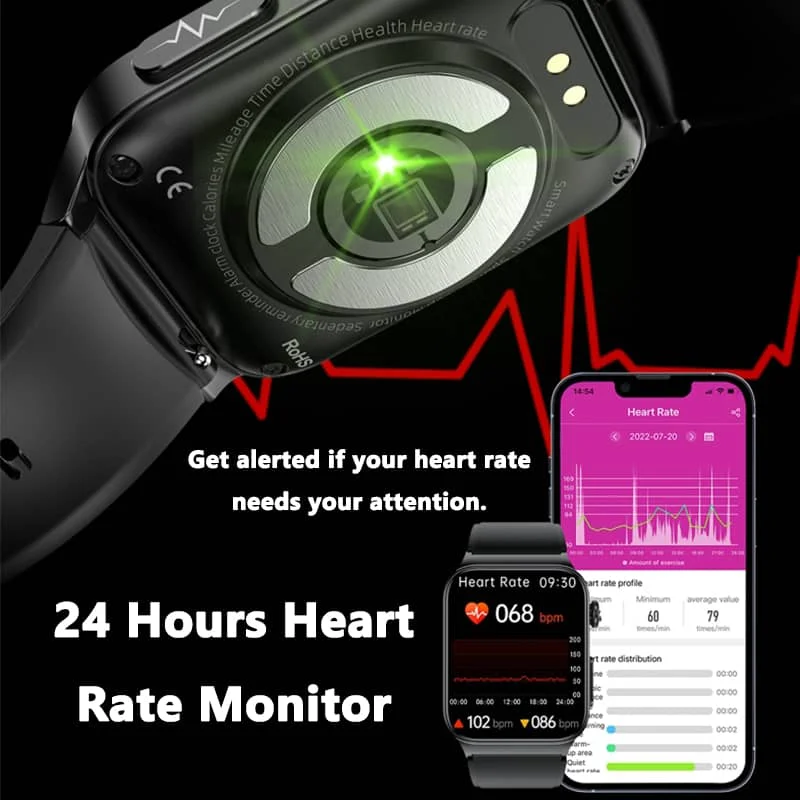 Advanced Fitness Smartwatch - Blood Pressure & Heart Rate Tracker