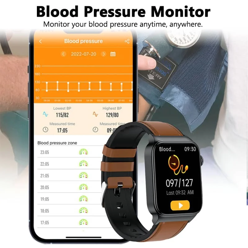 Advanced Fitness Smartwatch - Blood Pressure & Heart Rate Tracker