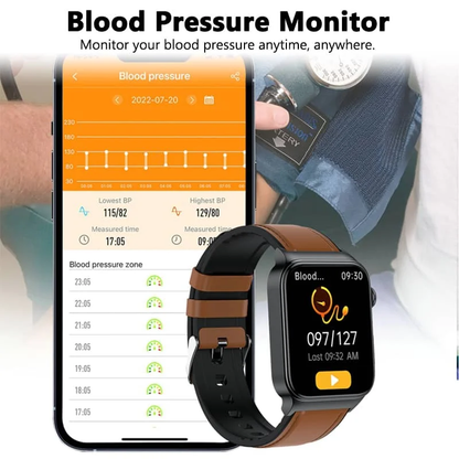Advanced Fitness Smartwatch - Blood Pressure & Heart Rate Tracker