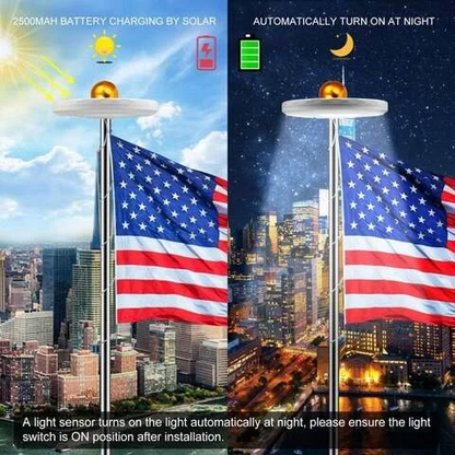 Bright Outdoor Solar Flagpole Lights