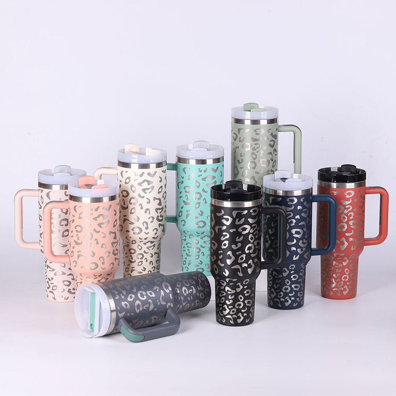 Insulated Mug with Handle and Straw - ChillMate-Black-1200 ML-Nora Luxe