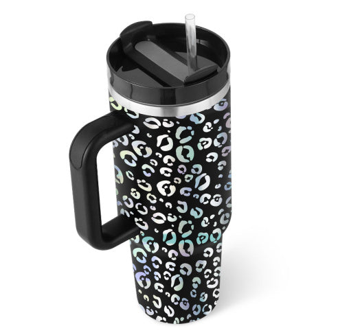 Insulated Mug with Handle and Straw - ChillMate-Black2-1200 ML-Nora Luxe