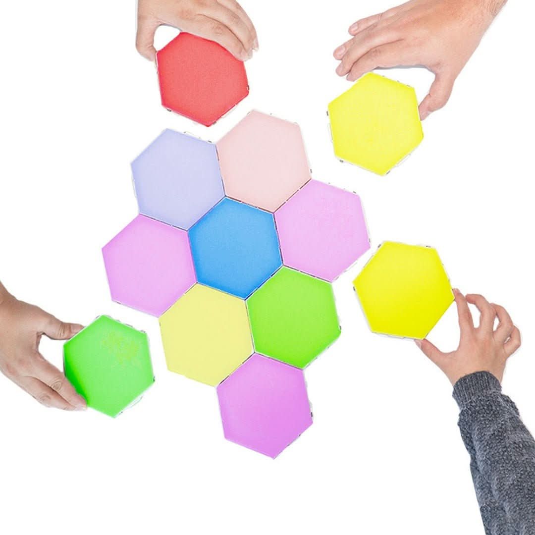 Colorful LED Hexagon Table Lamp - Pexav