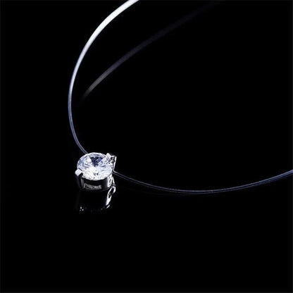 Invisible Fishline Zircon Necklace | Delicate & Elegant Jewellery-Nora Luxe