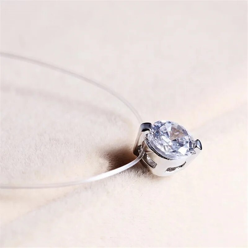 Sparkling Zircon Dainty Chain Necklace - Pexav