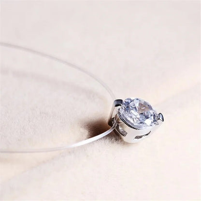 Sparkling Zircon Dainty Chain Necklace - Pexav