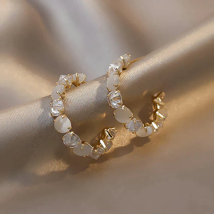 Sparkling Opal Drop Earrings - Chic Ladies Jewelry - Pexav