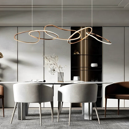 Unique Round Metal Dimmable LED Chandelier Lighting