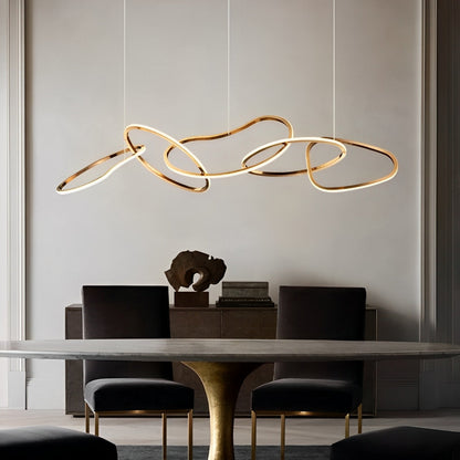 Unique Round Metal Dimmable LED Chandelier Lighting