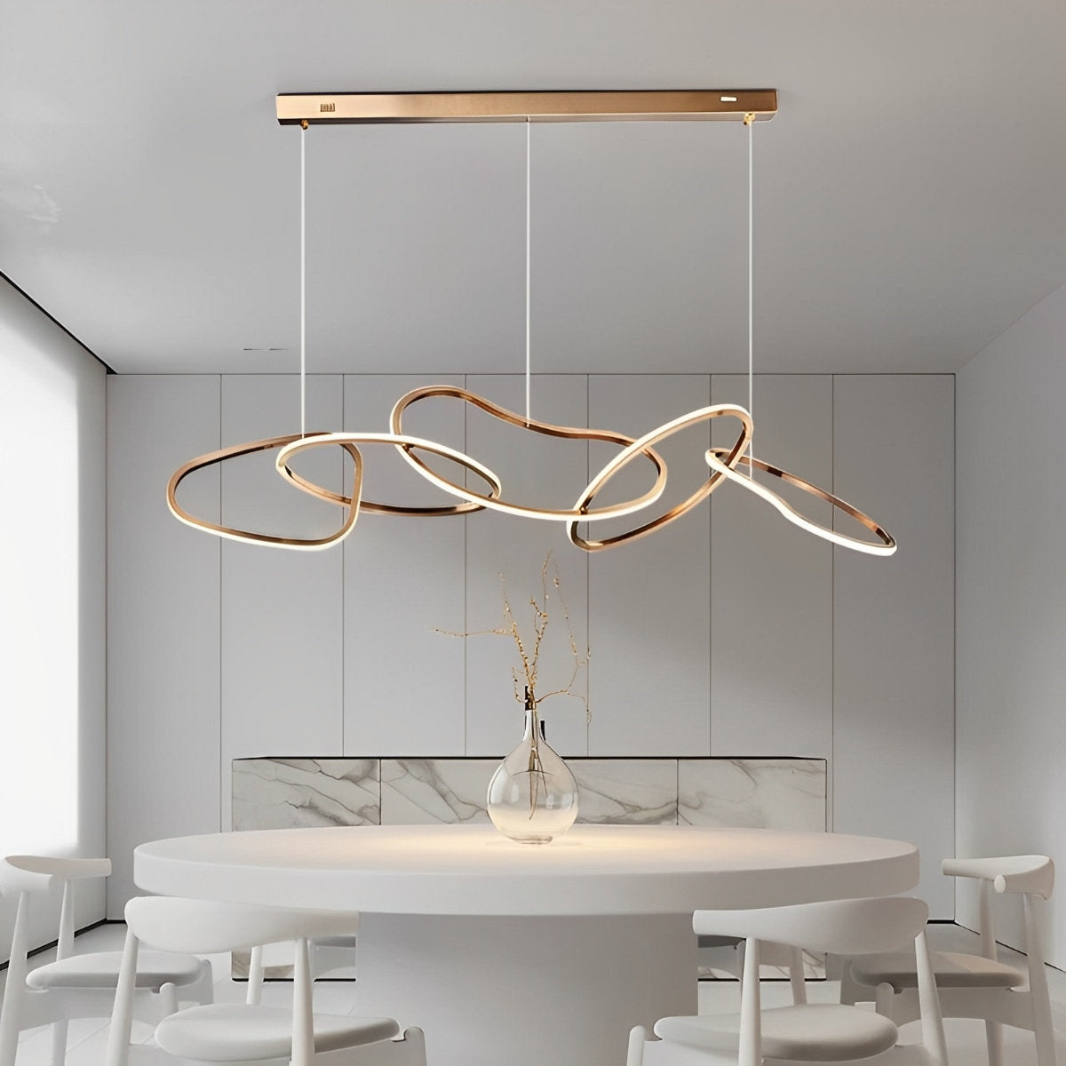 Unique Round Metal Dimmable LED Chandelier Lighting - Pexav