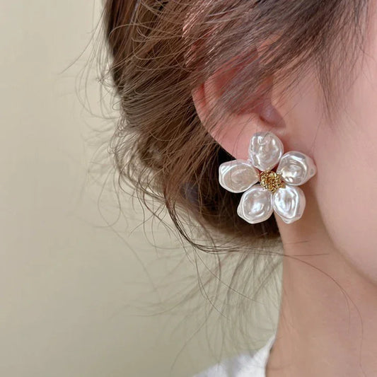 Unique Freshwater Pearl Flower Earrings - Pexav