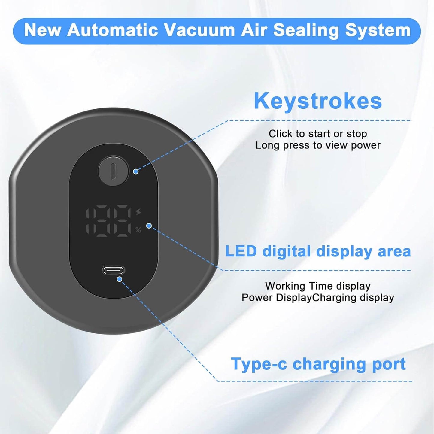 Automatic Vacuum Sealer for Food Storage Containers