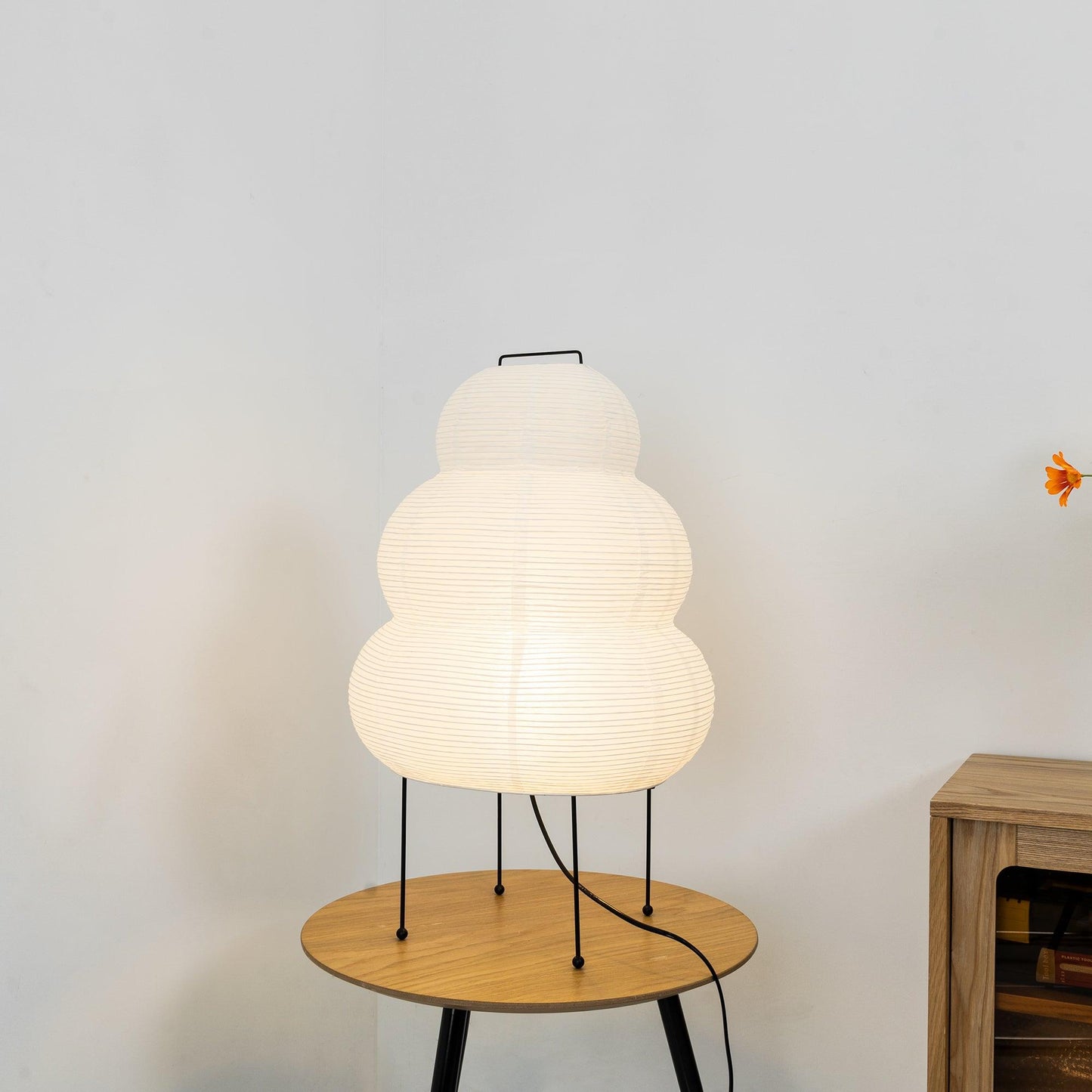 Japanese Paper Table Lamp - Yumi-11.02 inches × 18.50 inches-Nora Luxe