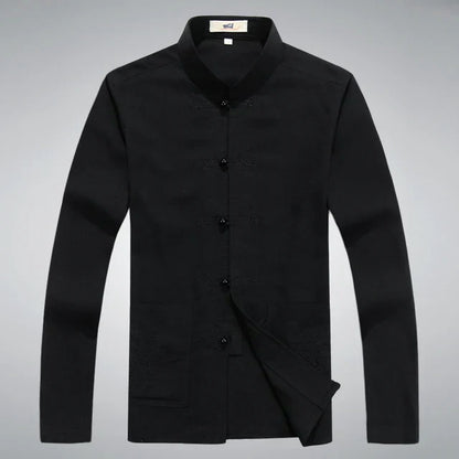 Japanese Style Men's Clothing Set - Hiroshi Tang Set-Black-S-Nora Luxe