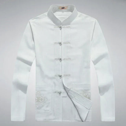 Japanese Style Men's Clothing Set - Hiroshi Tang Set-White-S-Nora Luxe