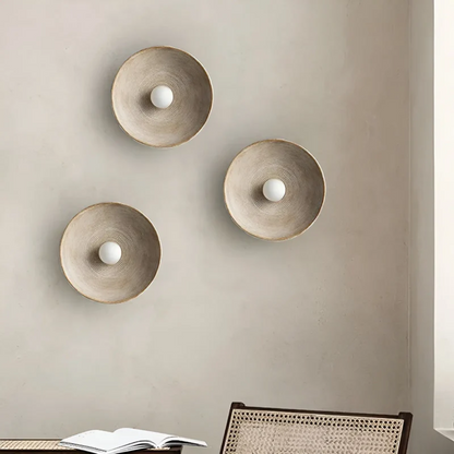 Japanese Wabi-Sabi Wall Lamp - ZenGlow Disc-Nora Luxe