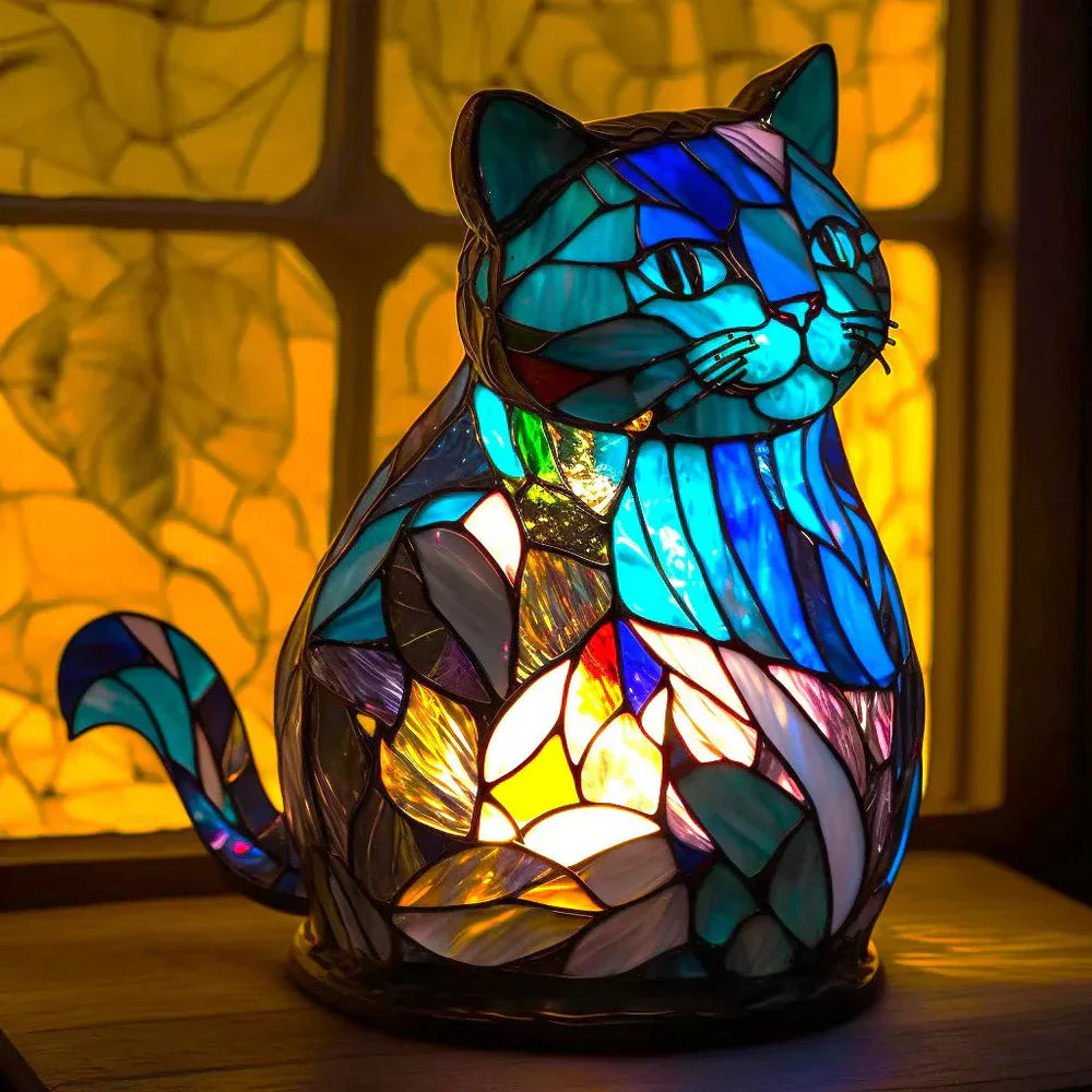 Colorful Animal Table Lamp – Stained Glass Desk Light