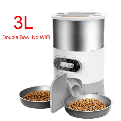 Dual Port Auto Pet Food Dispenser Station