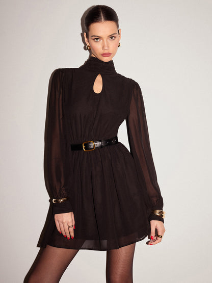 Sleeveless Open Back Chiffon Evening Dress