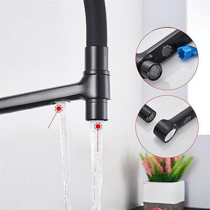 Kitchen Tap with Double Outlet and Water Filtration - PureFlow Duo-Chromium-Nora Luxe
