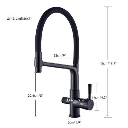 Kitchen Tap with Double Outlet and Water Filtration - PureFlow Duo-Chromium-Nora Luxe