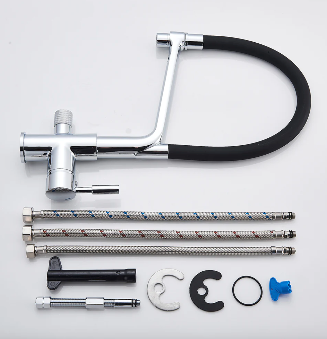 Kitchen Tap with Double Outlet and Water Filtration - PureFlow Duo-Chromium-Nora Luxe
