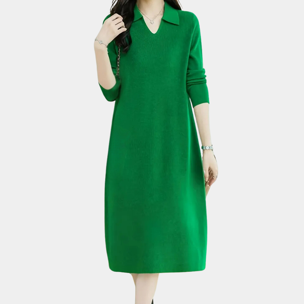 Knit Midi Dress - Mirelle-Apricot-Nora Luxe