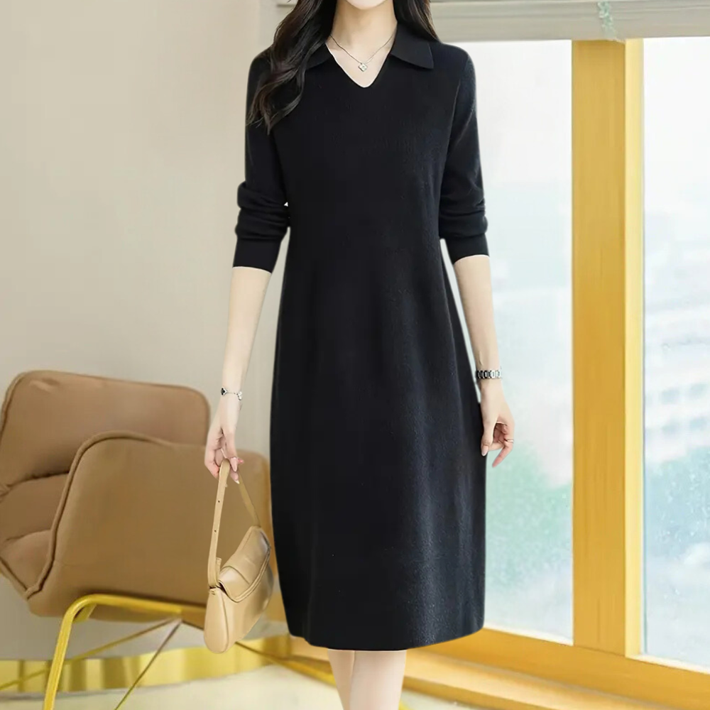 Knit Midi Dress - Mirelle-Black-Nora Luxe
