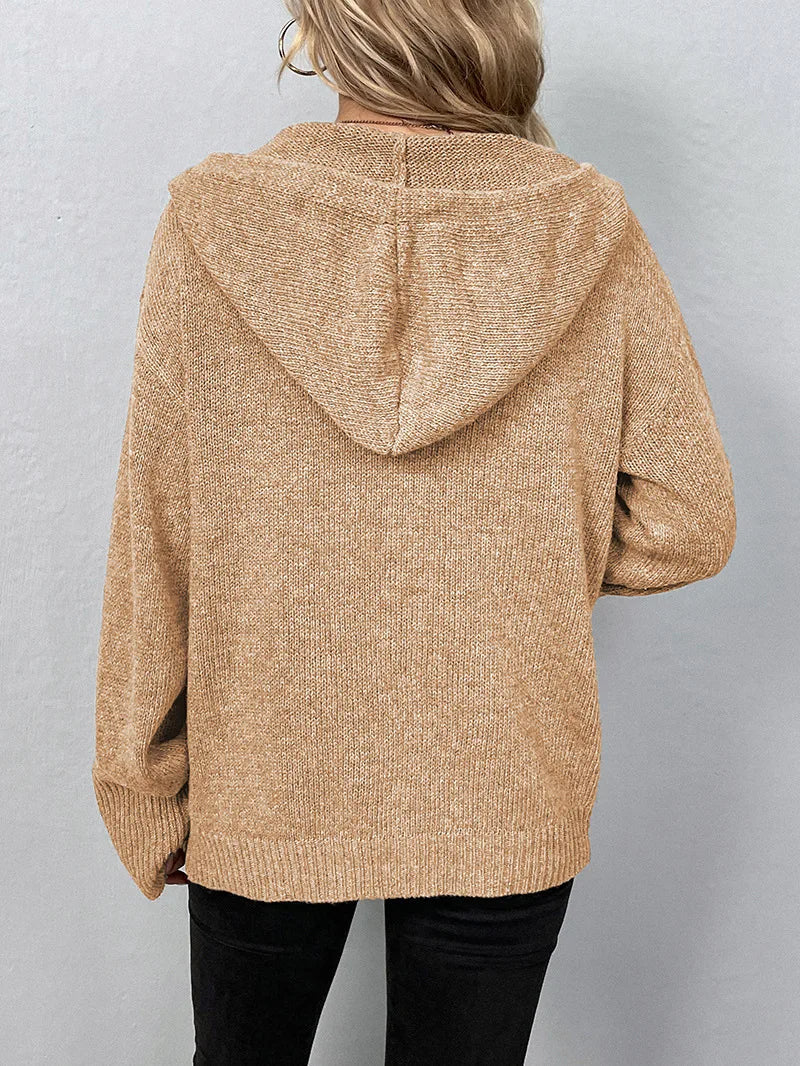 Knitted Cardigan for Women - Sofia-Gray-S-Nora Luxe