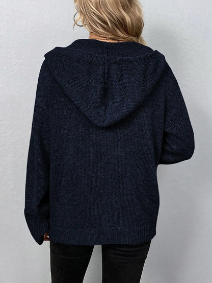 Knitted Cardigan with Hood - Mila-Gray-S-Nora Luxe