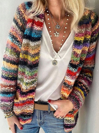 Women's Cozy Multicolor Sweater - Pexav