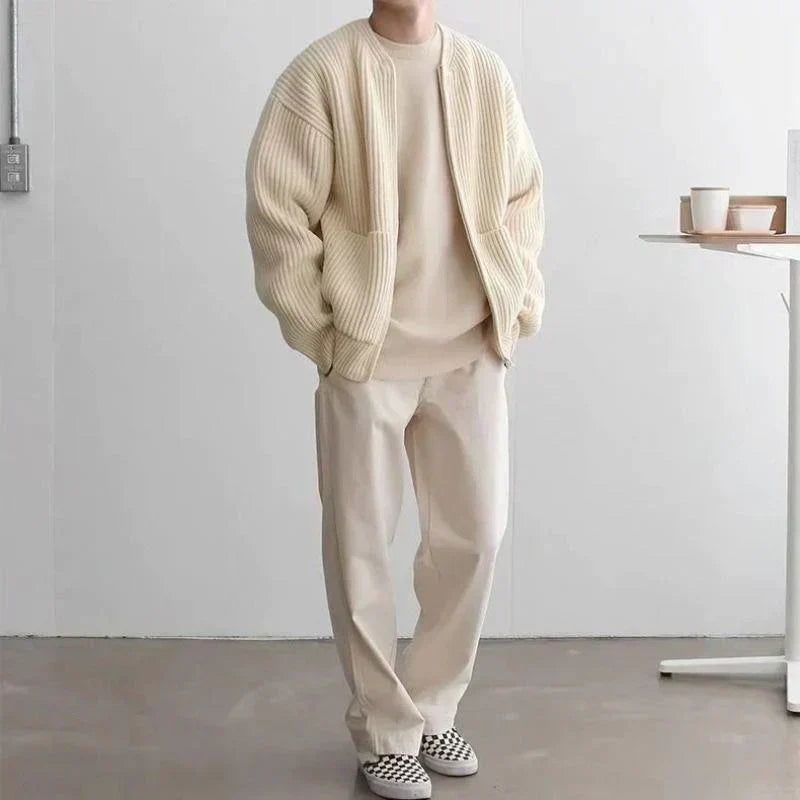 Warm Zip Up Knitted Milan Jacket - Pexav