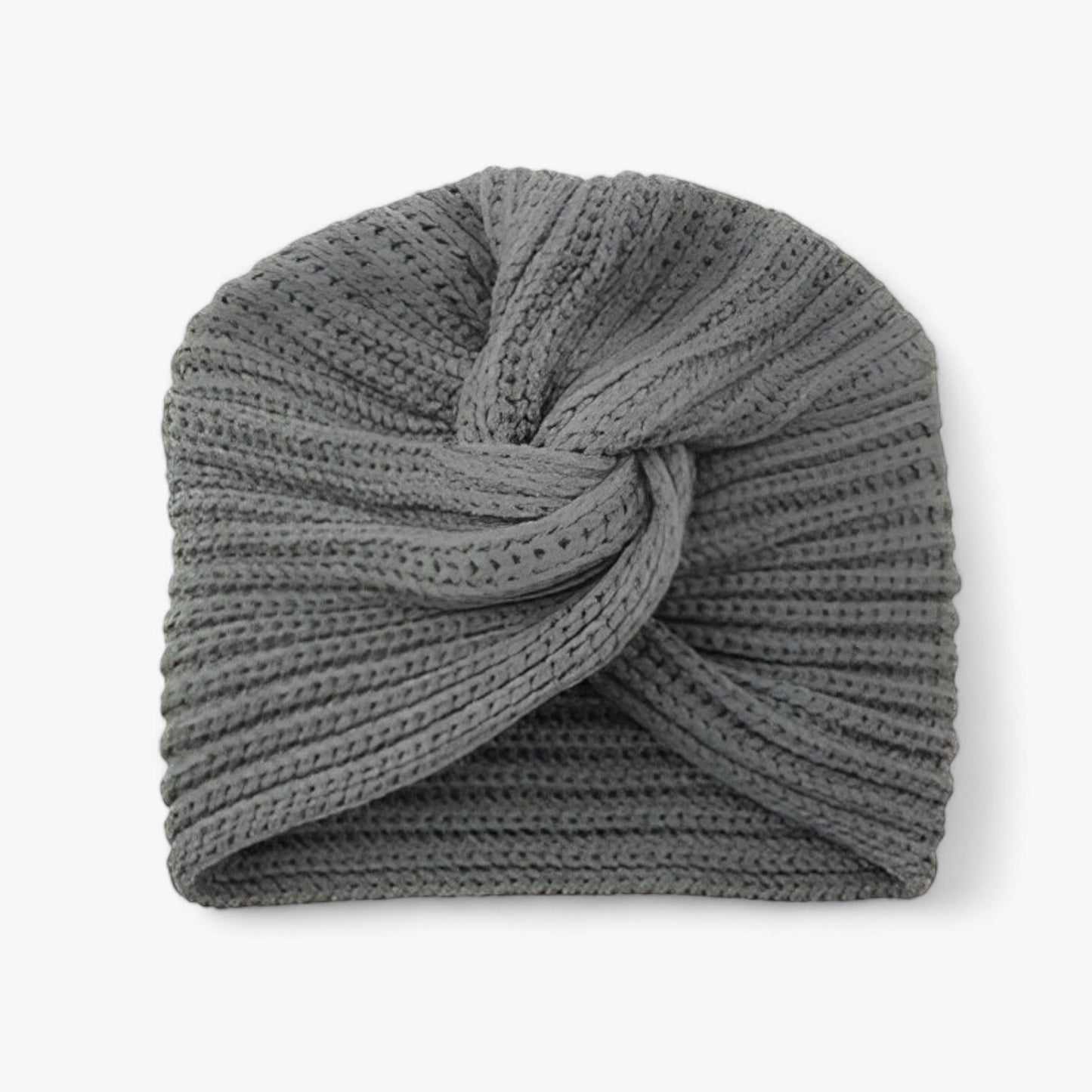 Knitted Turban for Women - Luxurious Comfort in Cashmere - Luna-Dark Gray-Nora Luxe