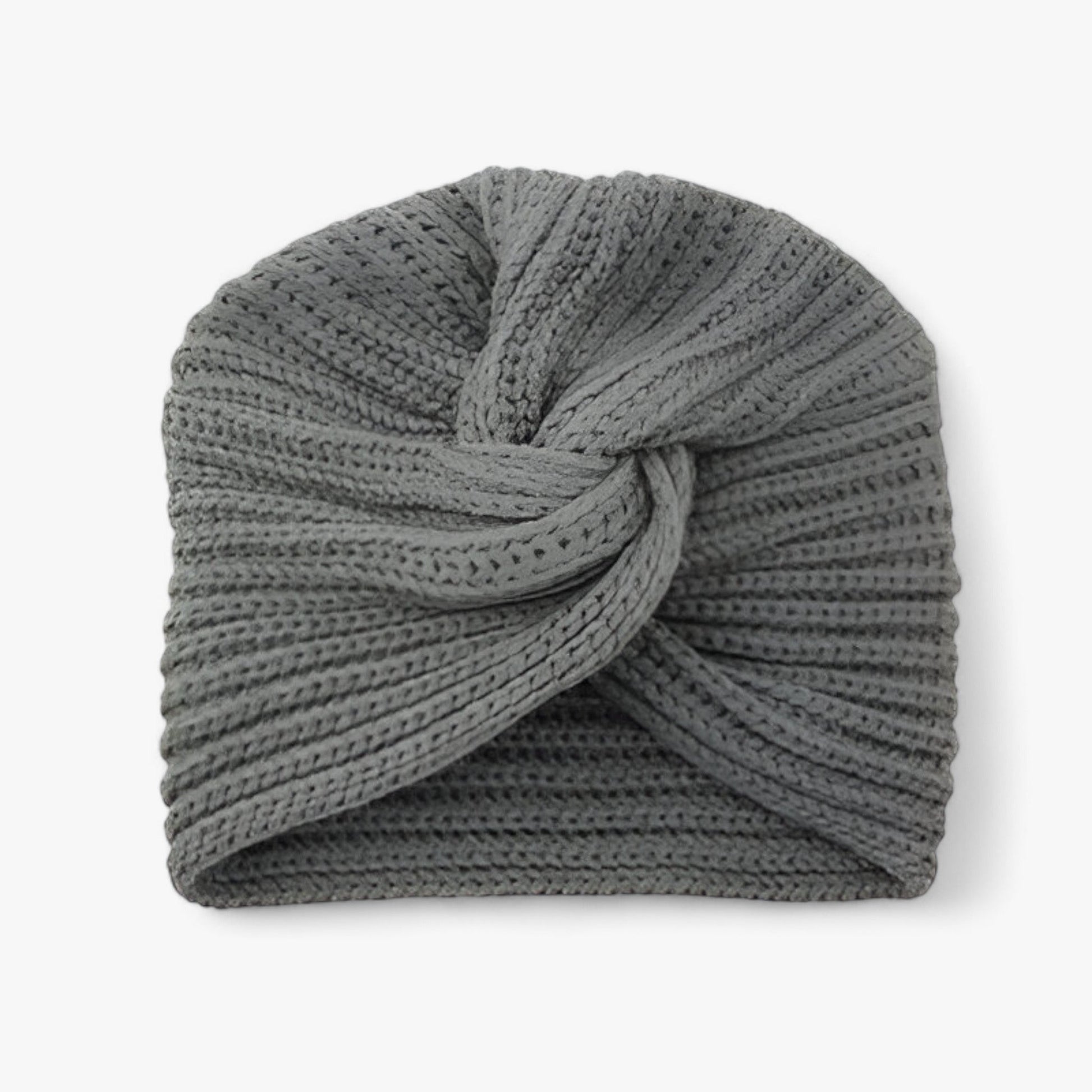 Knitted Turban for Women - Luxurious Comfort in Cashmere - Luna-Dark Gray-Nora Luxe