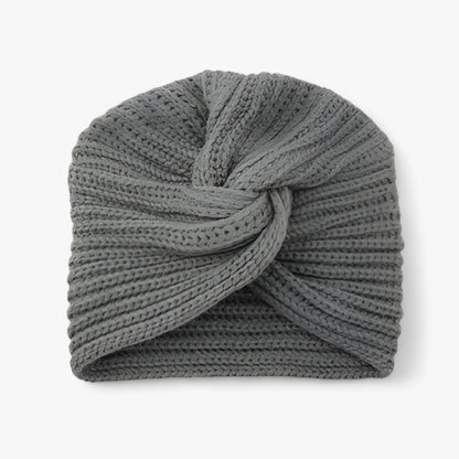 Knitted Turban for Women - Luxurious Comfort in Cashmere - Luna-Dark Gray-Nora Luxe