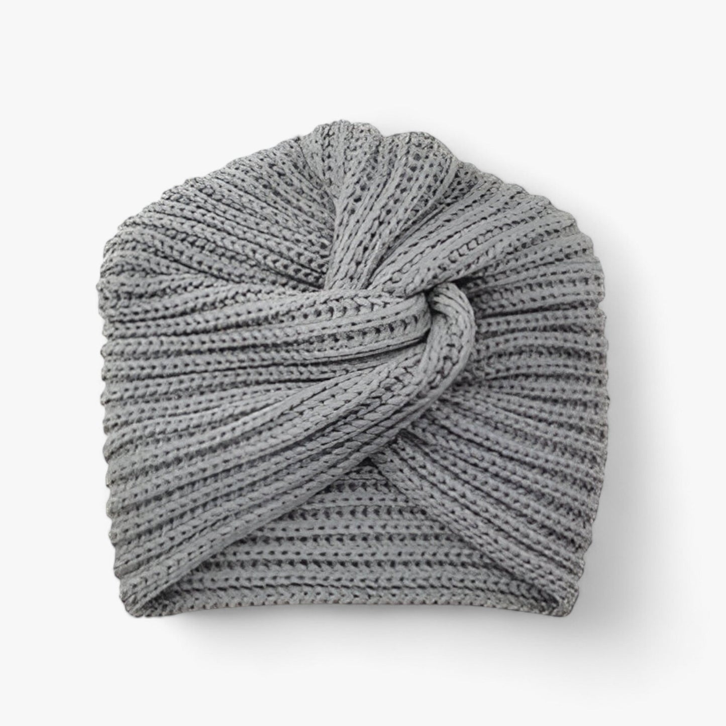 Knitted Turban for Women - Luxurious Comfort in Cashmere - Luna-Gray-Nora Luxe