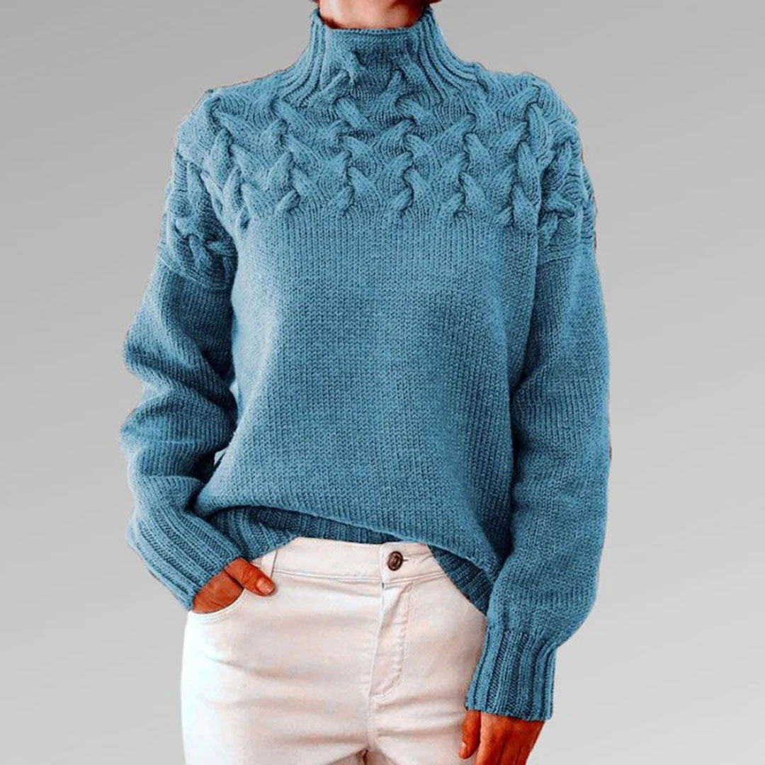 Knitted turtlenecks for women - Elara-Heavenly Blue-S-Nora Luxe