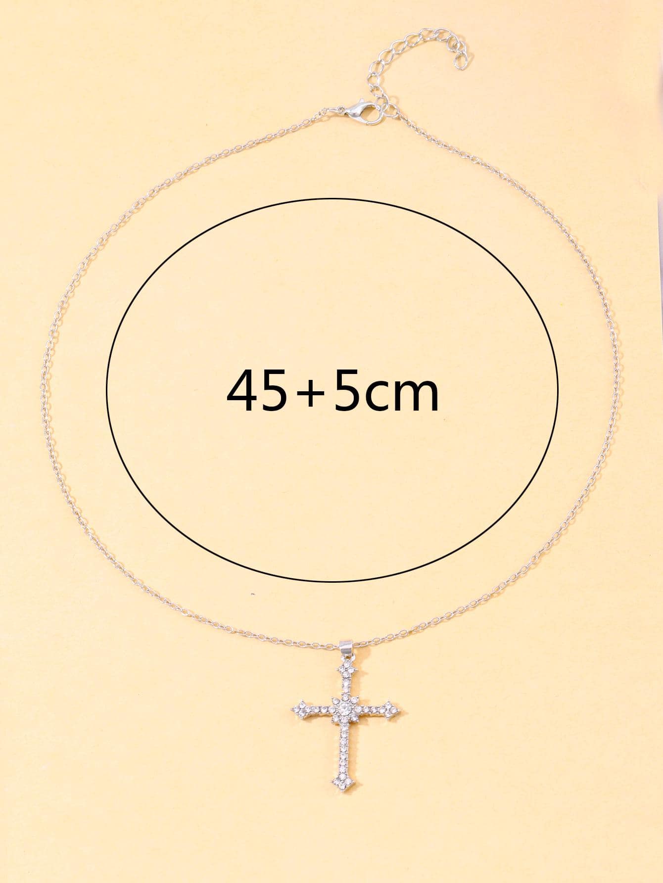 Sparkling Crystal Cross Pendant Necklace