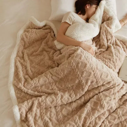 Soft Plush Lamb Wool Throw Blanket