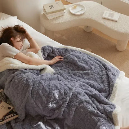 Soft Plush Lamb Wool Throw Blanket