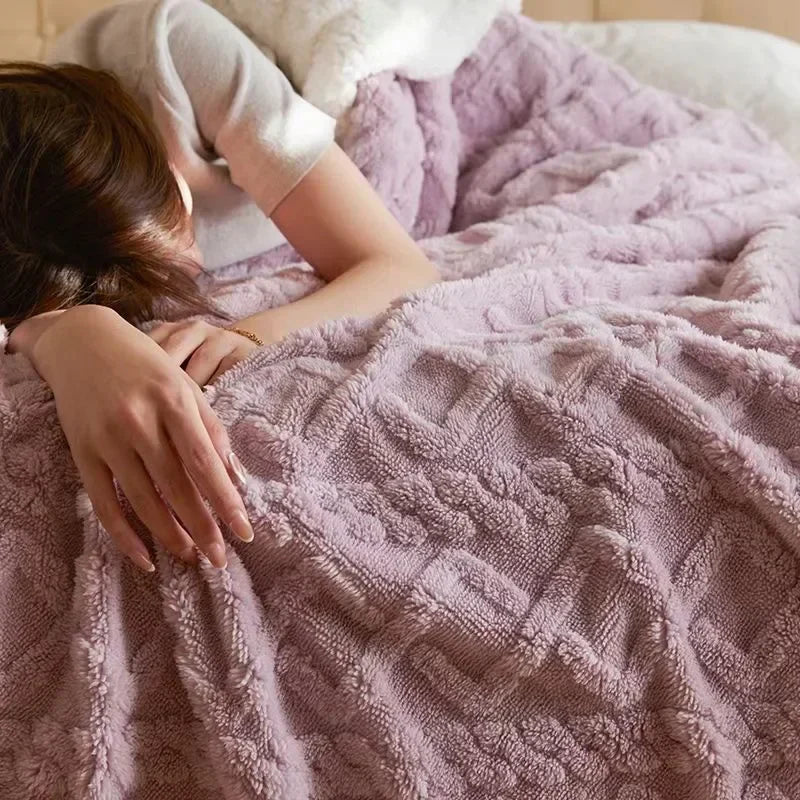 Soft Plush Lamb Wool Throw Blanket
