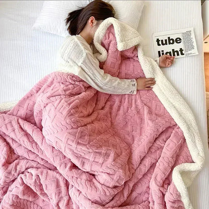 Soft Plush Lamb Wool Throw Blanket