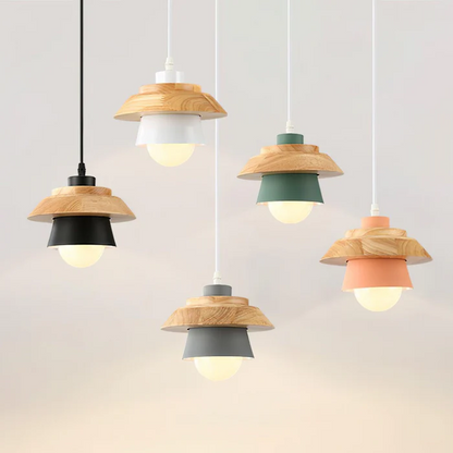 Rustic Wooden Hanging Lamp - Pexav