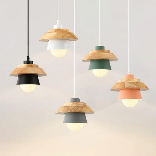 Rustic Wooden Hanging Lamp - Pexav