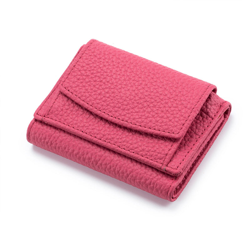 Small Genuine Leather Card Wallet with Coin Pocket