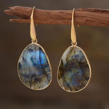 Sparkling Labradorite Drop Earrings - Pexav