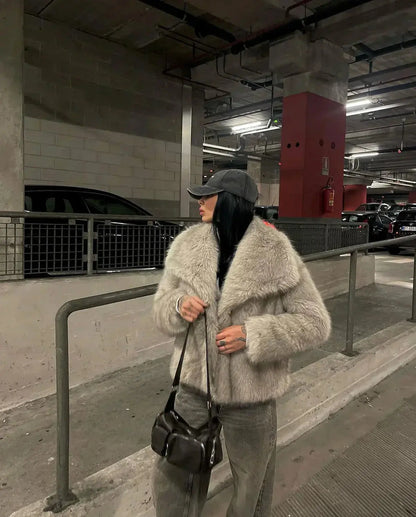Ladies Faux Fur Jacket - Olivia-XS-Nora Luxe