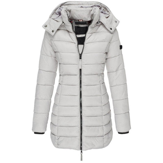 Warm Women's Down Jacket with Hood - Elena - Pexav